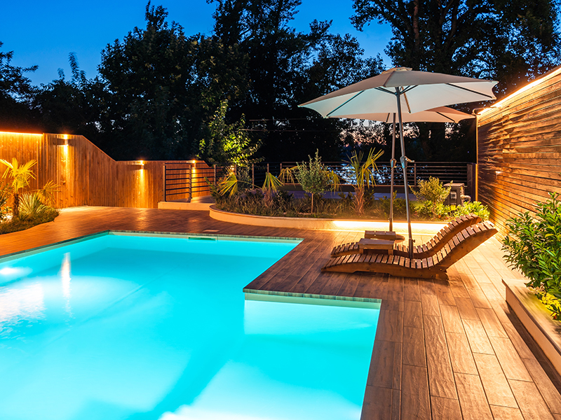 Pool lighting project completed in Little Elm texas
